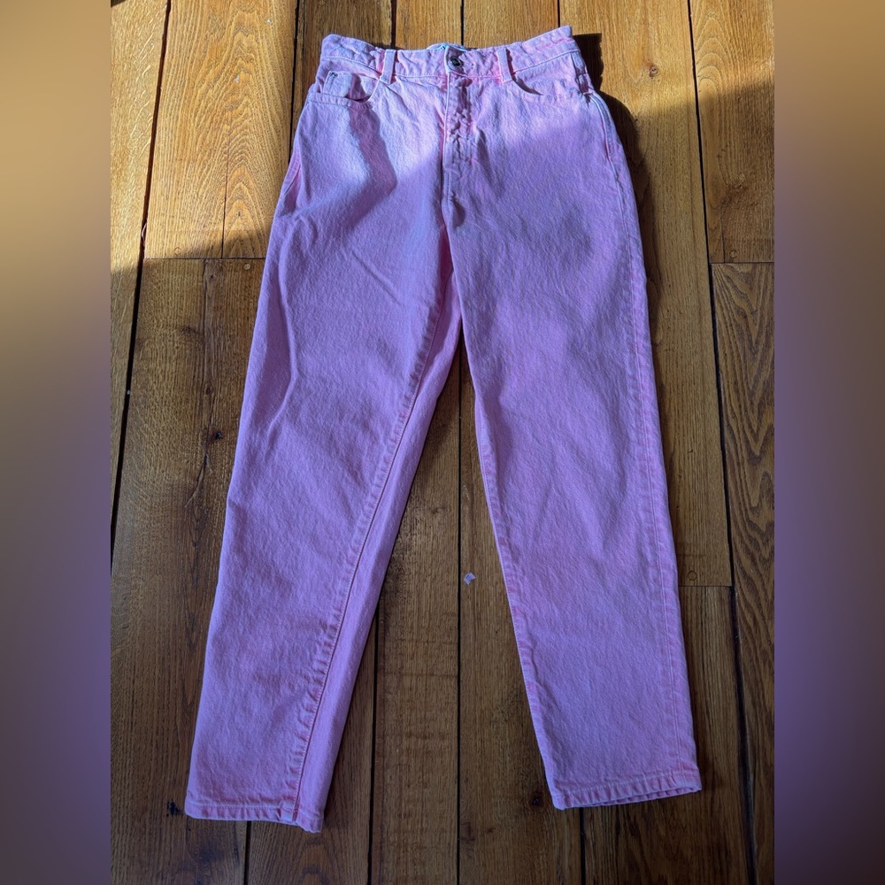 Zara Pink High Rise Straight Leg Jeans Size 4